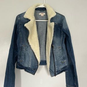 Mossimo bomber (fur lined) jean jacket (M)